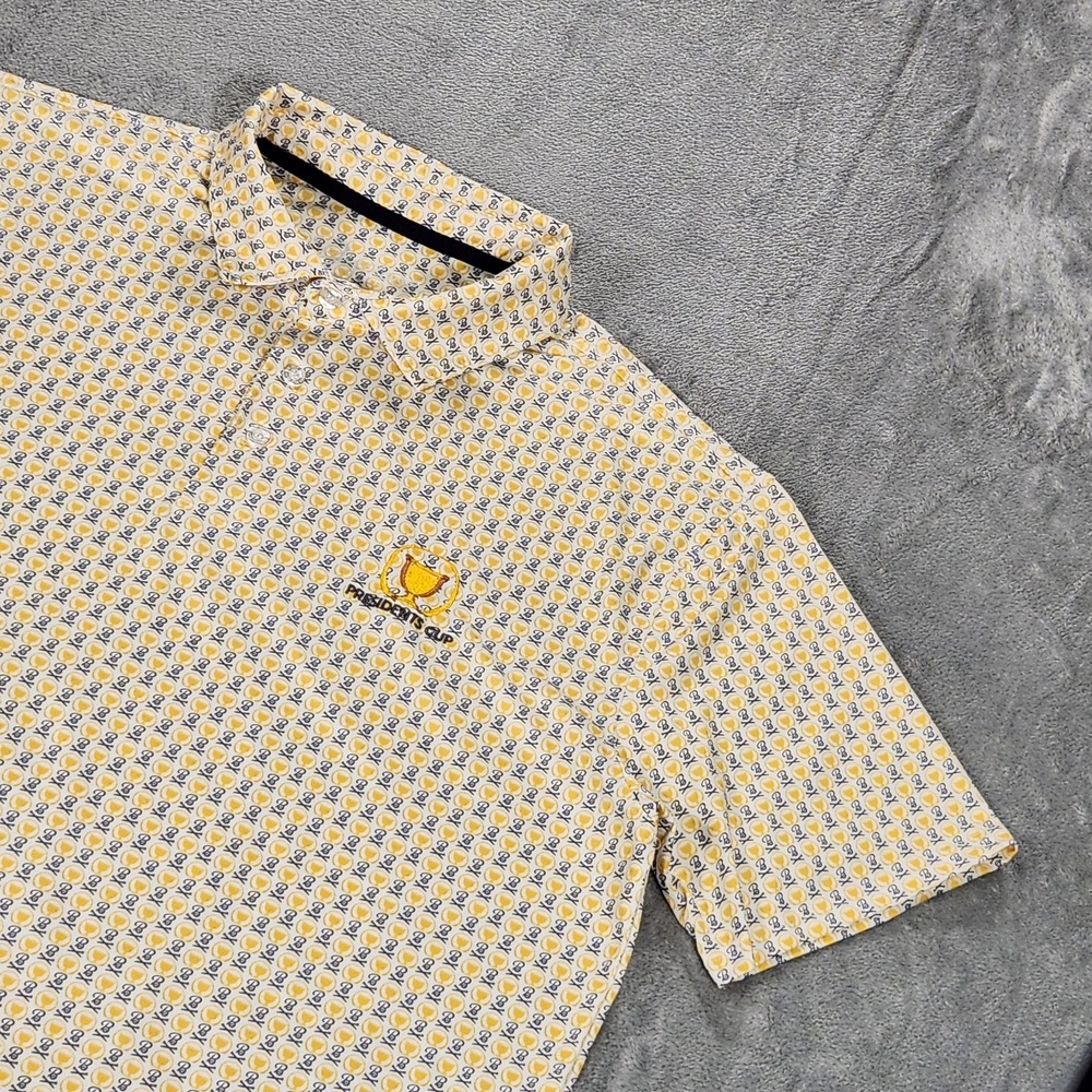 Presidents Cup Shirt Mens XL White Trophy Print Golf Polo Barstool Golf - Picture 4 of 11